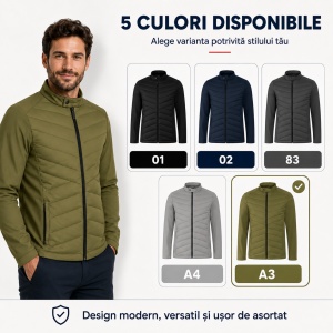Geacă Bărbați tip Jachetă Hibridă Profesională, Matlasată și Softshell – Cross 555 - Img 5