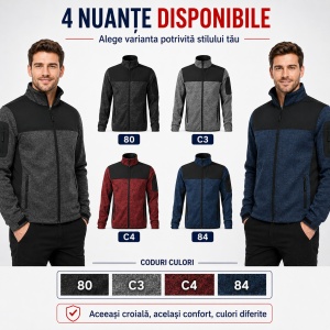 Geacă Bărbați tip Jachetă Softshell cu Fleece, Modernă și Confortabilă – Casual 550