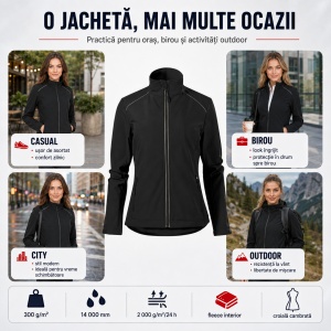 Geacă Damă tip Jachetă Softshell fără Glugă, Impermeabilă și Elastică – Valley 537 - Img 10