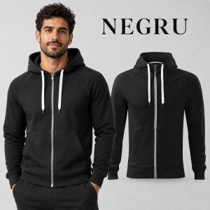 Hanorac bărbătesc cu fermoar 452 Voyage, 100% bumbac, 320 g/m², glugă cu șnur, buzunar marsupiu, 4 culori, mărimi S–3XL - Img 14