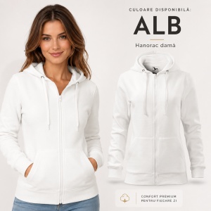 Hanorac Damă cu Fermoar și Glugă Malfini 411 Trendy Zipper – 300 g/m² - Img 11