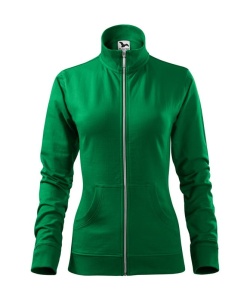 Hanorac dama cu fermoar cu doua buzunare de culoare verde deschis