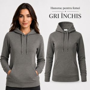 Hanorac Damă cu Glugă și Buzunar Marsupiu Malfini F14 Cape Free – 320 g/m² - Img 16