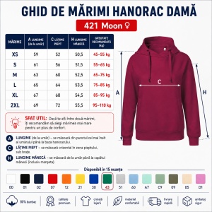 Hanorac Damă cu Glugă și Buzunare Tip Marsupiu Malfini 421 Moon – 280 g/m² - Img 4
