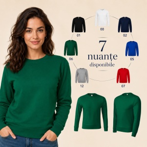 Hanorac unisex fără glugă tip bluză, pentru damă și bărbat, 260 g/m² - Img 7
