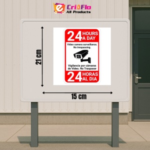 Indicator 24 hour video surveillance signs private property, Sticker autocolant - Img 2