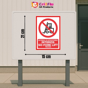 Indicator Accesul cu stivuitorul interzis no forklift trucks, Sticker autocolant - Img 2