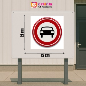 Indicator Accesul interzis autovehiculelor cu exceptia motocicletelor fara atas, Sticker autocolant - Img 2