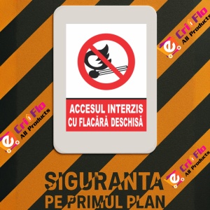 Indicator Accesul interzis cu flacara deschisa, Sticker autocolant - Img 3