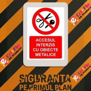 Indicator Accesul interzis cu obiecte metalice indicator de interzicere, Sticker autocolant - Img 3