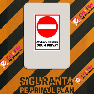 Indicator Accesul interzis drum privat, Sticker autocolant - Img 2