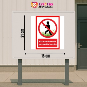 Indicator Accesul interzis pe spatiul verde iarba teren de sport, Sticker autocolant - Img 2