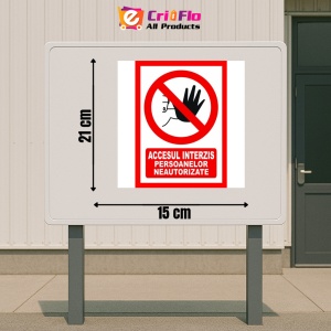 Indicator Accesul interzis persoanelor neautorizate, Sticker autocolant - Img 2