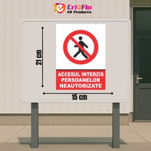 Indicator Accesul interzis persoanelor neautorizate, Sticker autocolant - Img 2