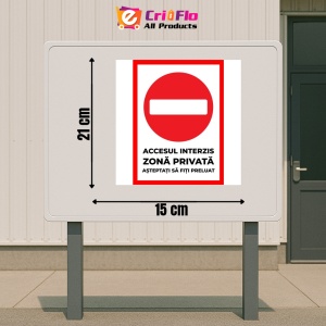 Indicator Accesul interzis zona privata asteptati sa fiti preluat, Sticker autocolant - Img 2