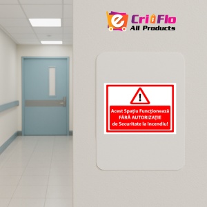 Indicator Acest spatiu functioneaza fara autorizatie de securitate la incendiu v1, Sticker autocolant - Img 4