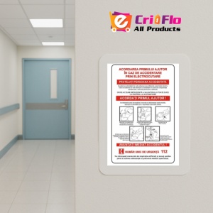 Indicator Acordarea primului ajutor in caz de accidentare prin electrocutare, Sticker autocolant - Img 5
