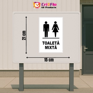 Indicator Alb pentru toaleta mixta, Sticker autocolant - Img 2