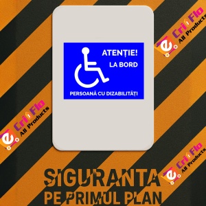 Indicator Albastru atentie la bord persoana cu dizabilitati, Sticker autocolant - Img 2