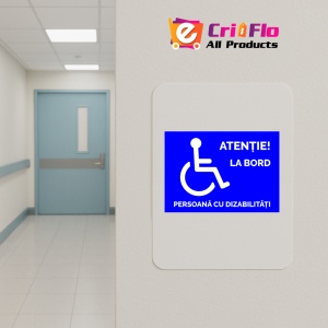 Indicator Albastru atentie la bord persoana cu dizabilitati, Sticker autocolant - Img 4