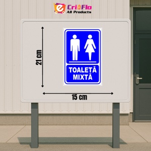 Indicator Albastru toaleta mixta, Sticker autocolant - Img 2