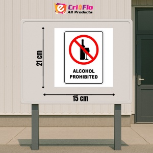 Indicator Alcohol Prohibited Sign, Sticker autocolant - Img 2