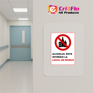 Indicator Alcoolul este interis la locul de munca, Sticker autocolant - Img 5