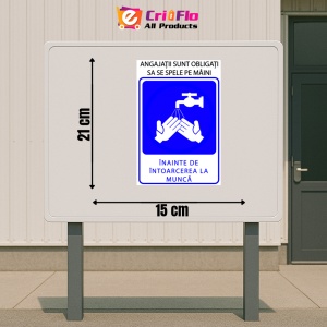 Indicator Angajatii sunt obligati sa se spele pe maini, Sticker autocolant - Img 2