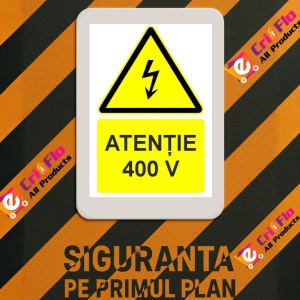 Indicator Atentie 380V indicator de avertizare, Sticker autocolant - Img 3