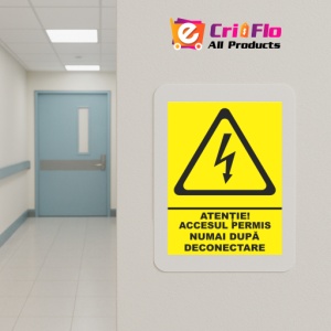 Indicator Atentie accesul permis numai dupa deconectare, Sticker autocolant - Img 5