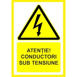 Indicator Atentie conductori sub tensiune, Sticker autocolant - Img 1