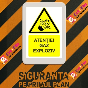 Indicator Atentie gaz exploziv indicator de avertizare, Sticker autocolant - Img 3