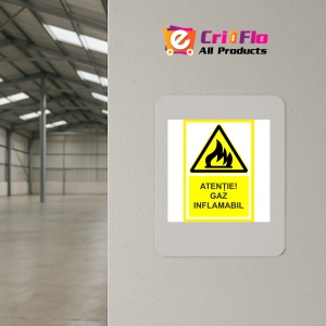 Indicator Atentie gaz inflamabil, Sticker autocolant - Img 4