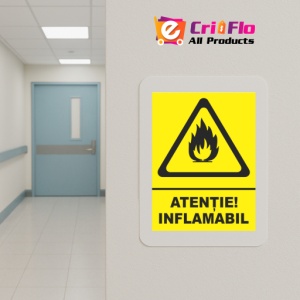 Indicator Atentie inflamabil, Sticker autocolant - Img 5