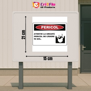 Indicator Atentie la groapa pericol de cadere in gol, Sticker autocolant - Img 2
