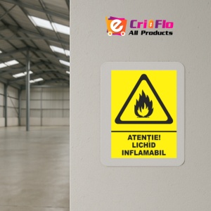 Indicator Atentie lichid inflamabil, Sticker autocolant - Img 4
