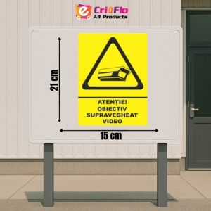 Indicator Atentie obiectiv supravegheat video, Sticker autocolant - Img 2