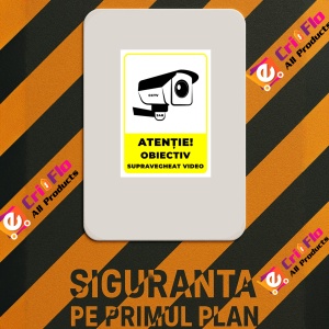 Indicator Atentie obiectiv supravegheat video v1, Sticker autocolant - Img 3