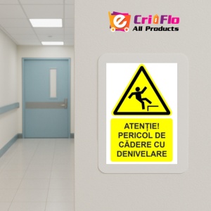 Indicator Atentie pericol de cadere cu denivelare indicator de avertizare, Sticker autocolant - Img 5