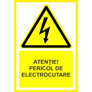 Indicator Atentie pericol de electrocutare, Sticker autocolant