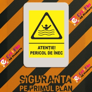 Indicator Atentie pericol de inec, Sticker autocolant - Img 3