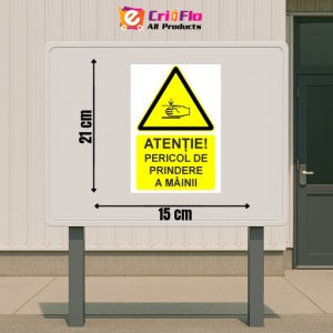 Indicator Atentie pericol de prindere a mainii indicator de avertizare, Sticker autocolant - Img 2