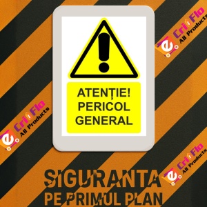 Indicator Atentie pericol general indicator de avertizare, Sticker autocolant - Img 3