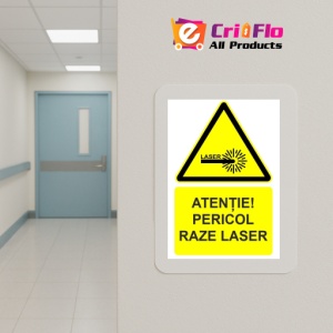 Indicator Atentie pericol raze laser indicator de avertizare, Sticker autocolant - Img 5