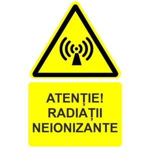 Indicator Atentie radiatii neionizante indicator de avertizare, Sticker autocolant