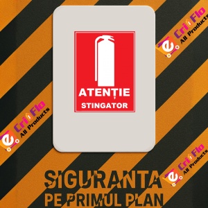 Indicator Atentie stingator, Sticker autocolant - Img 3