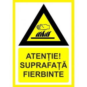 Indicator Atentie suprafata fierbinte, Sticker autocolant