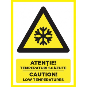 Indicator Atentie temperaturi scazute caution low temperatures, Sticker autocolant