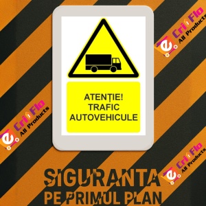 Indicator Atentie trafic autovehicole indicator de avertizare, Sticker autocolant - Img 3