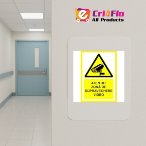 Indicator Atentie zona de supraveghere video v1, Sticker autocolant - Img 5